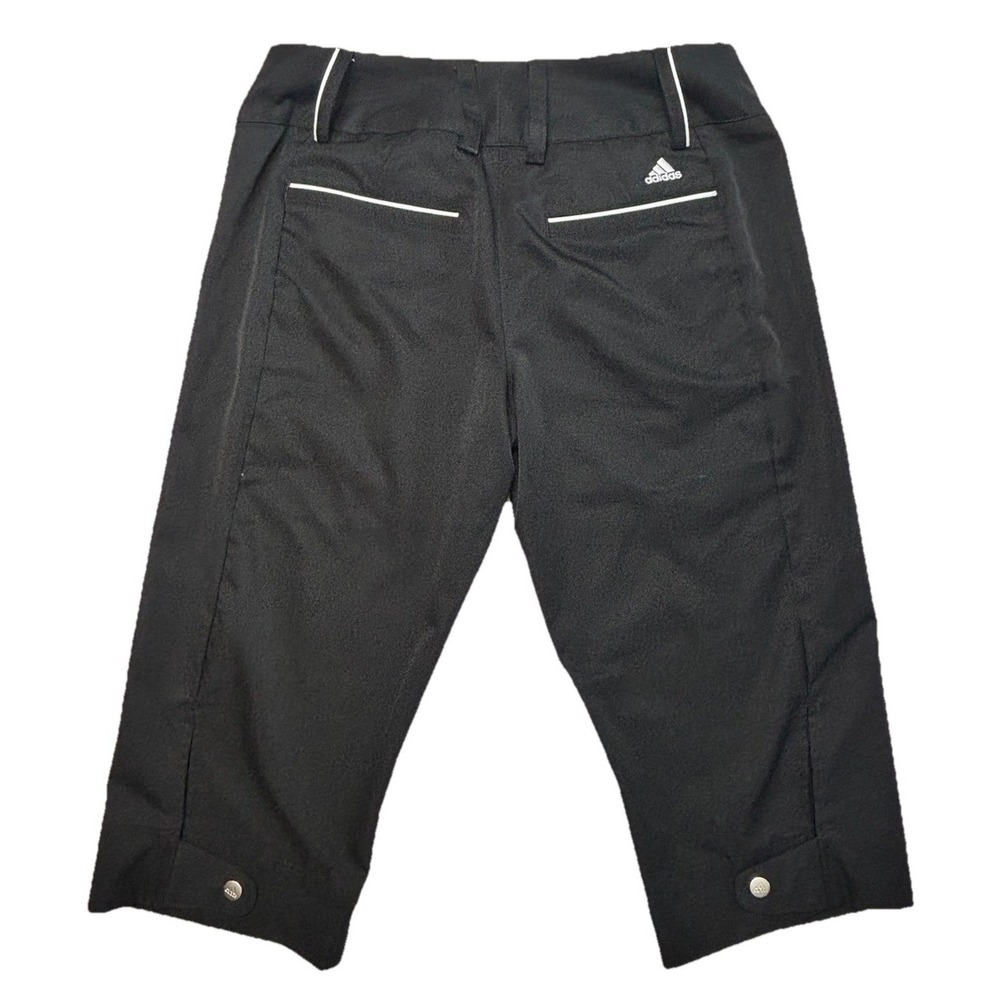 Adidas Climalite Golf Capri Pants Women Sz 2 Black Stretch Athletic Cropped